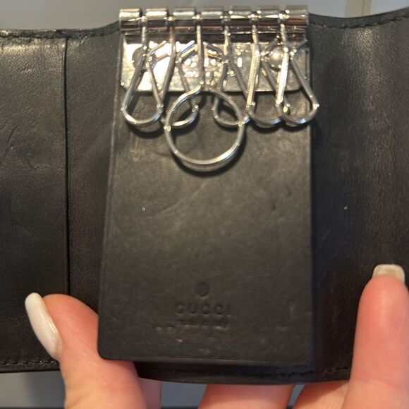 Gucci Brown and Black Key Card Holder with Signature Monogram - Picture 5 of 9